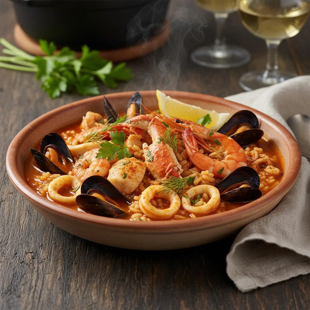 Arroz caldoso de frutos del mar