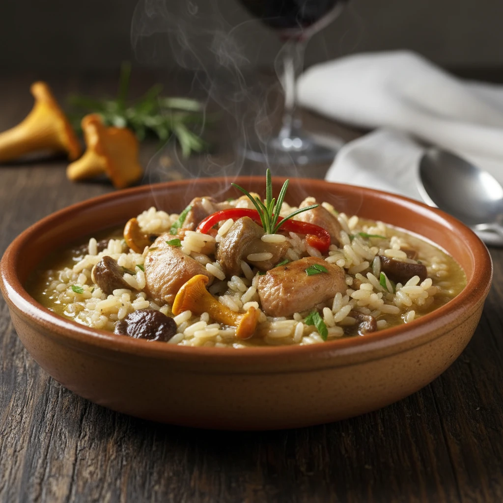 Arroz meloso de conejo y setas