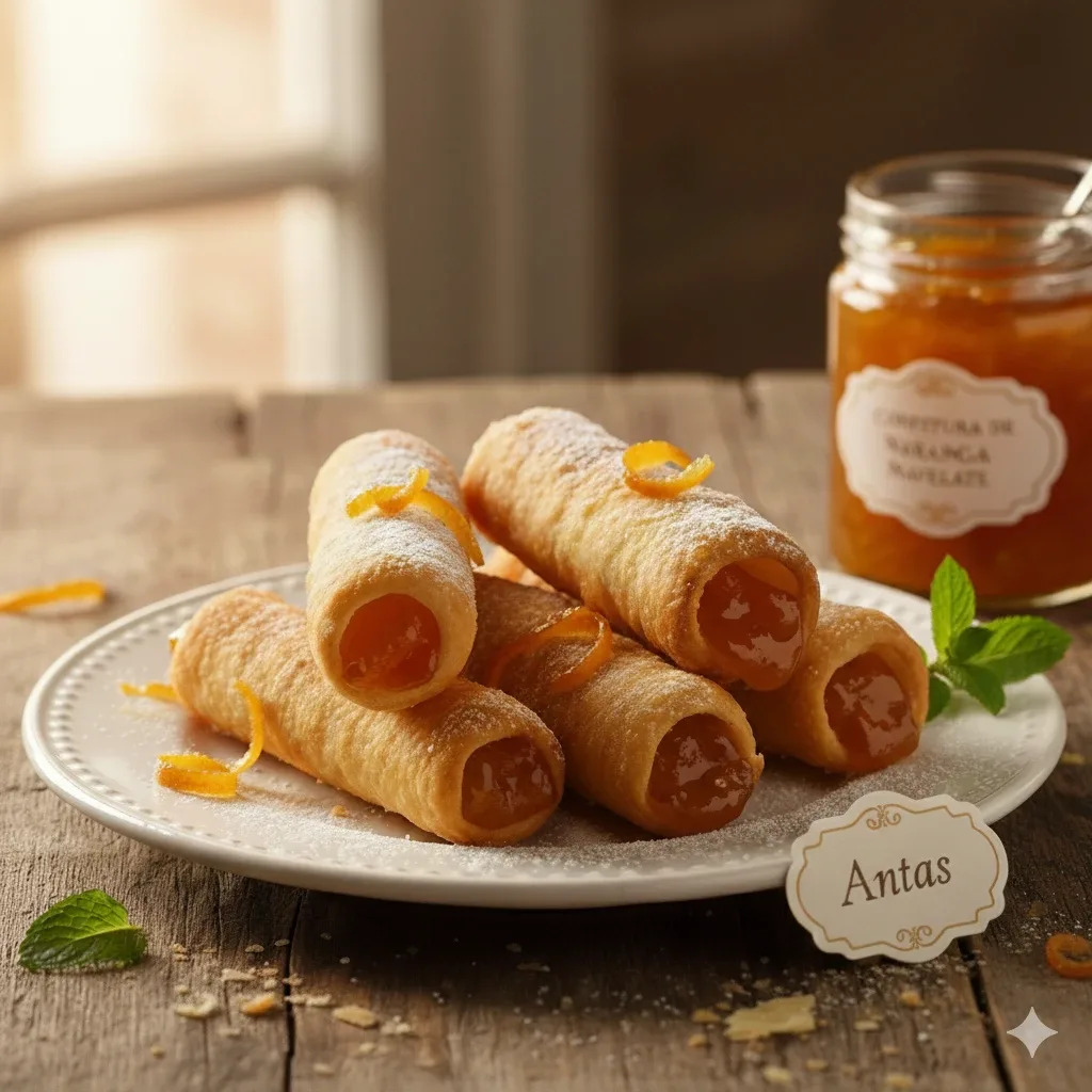 Canutillos con confitura de naranja navelate de Antas