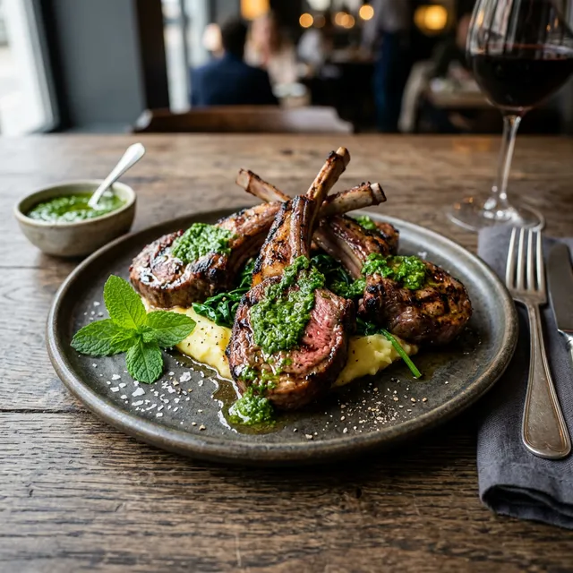 Chuletillas de cordero con salsa de menta