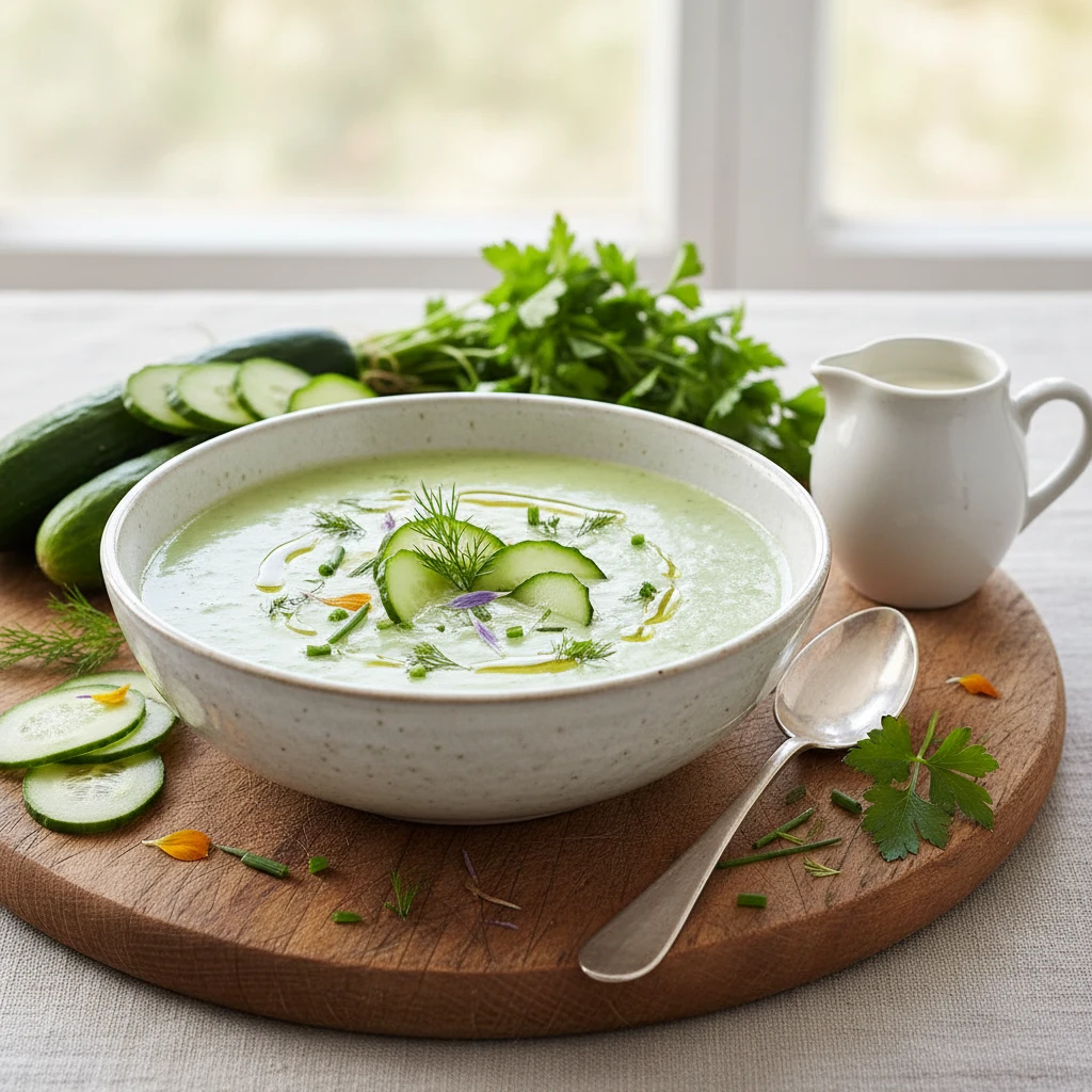 Crema de pepino a las finas hierbas