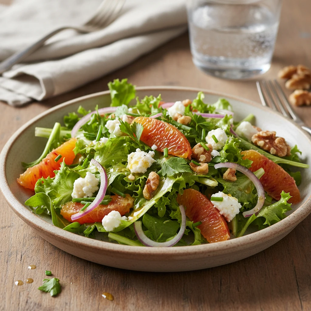 Ensalada de escarola, endibias y remolacha