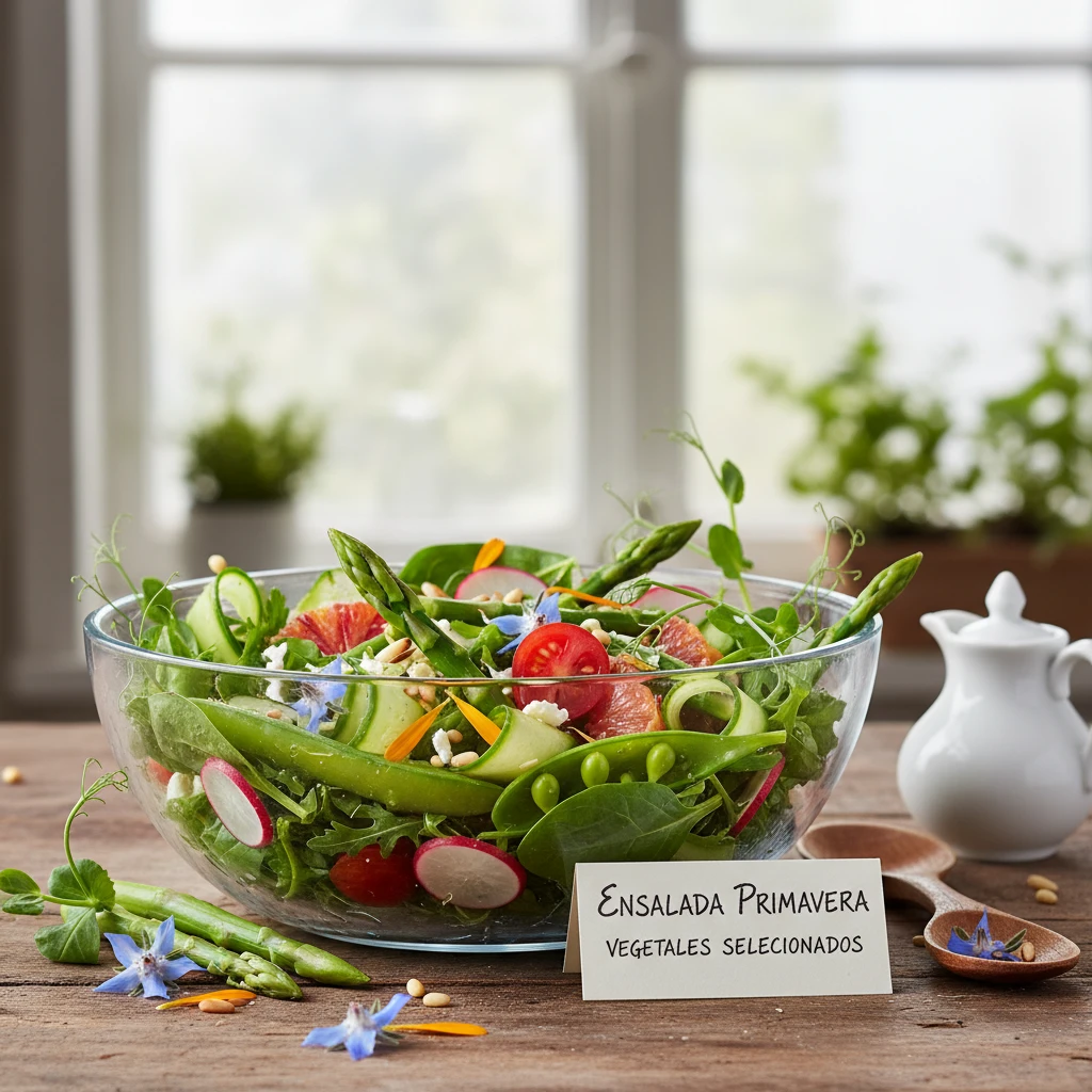 Ensalada primavera vegetales seleccionados