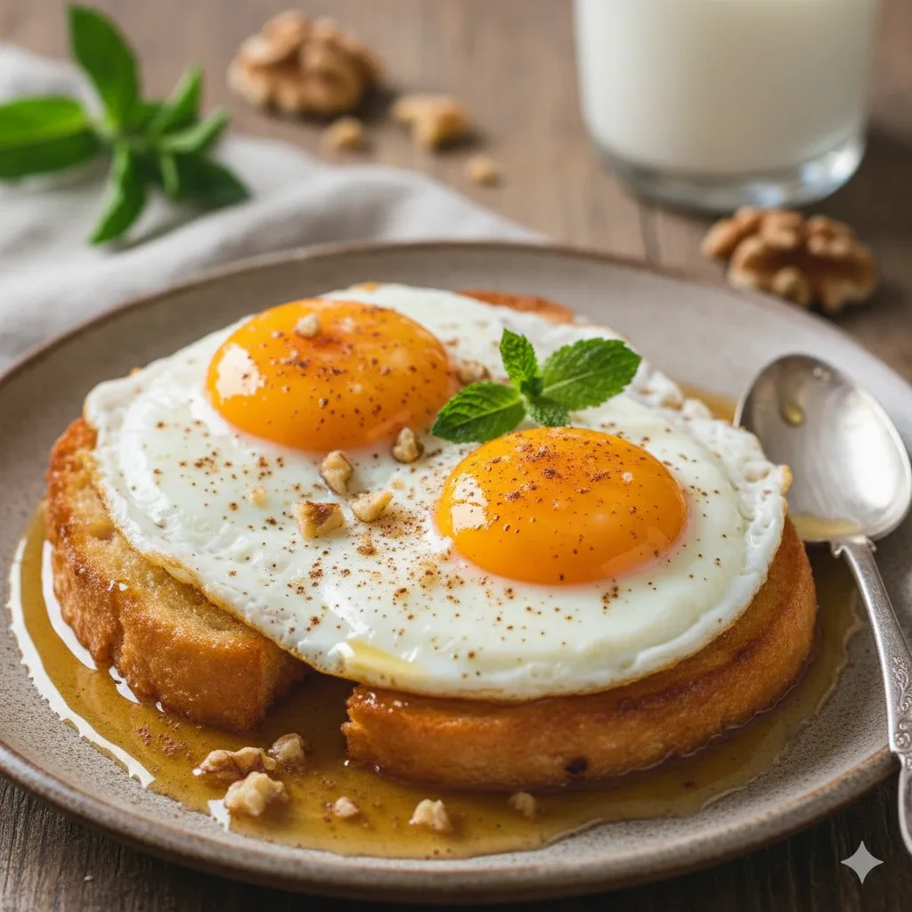 Huevos fritos con miel