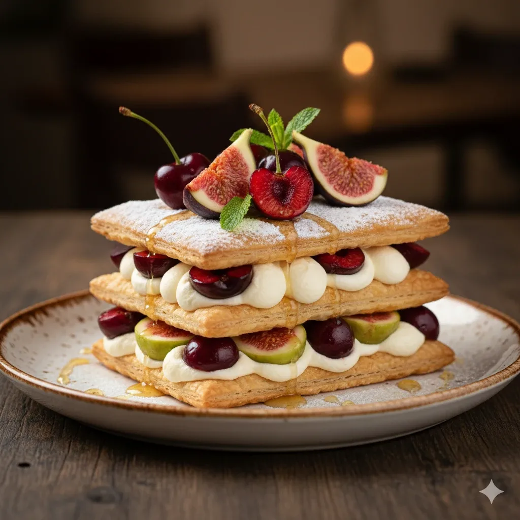 Milhojas de picotas y brevas frescas de Abrucena