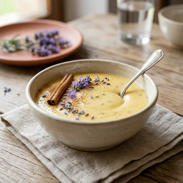 Natillas al aroma de lavanda