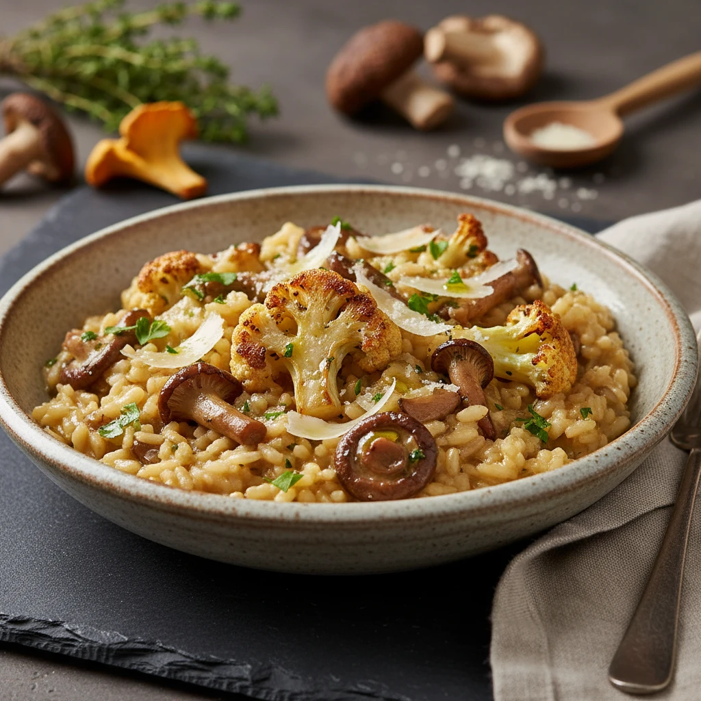 Risotto de setas y coliflor