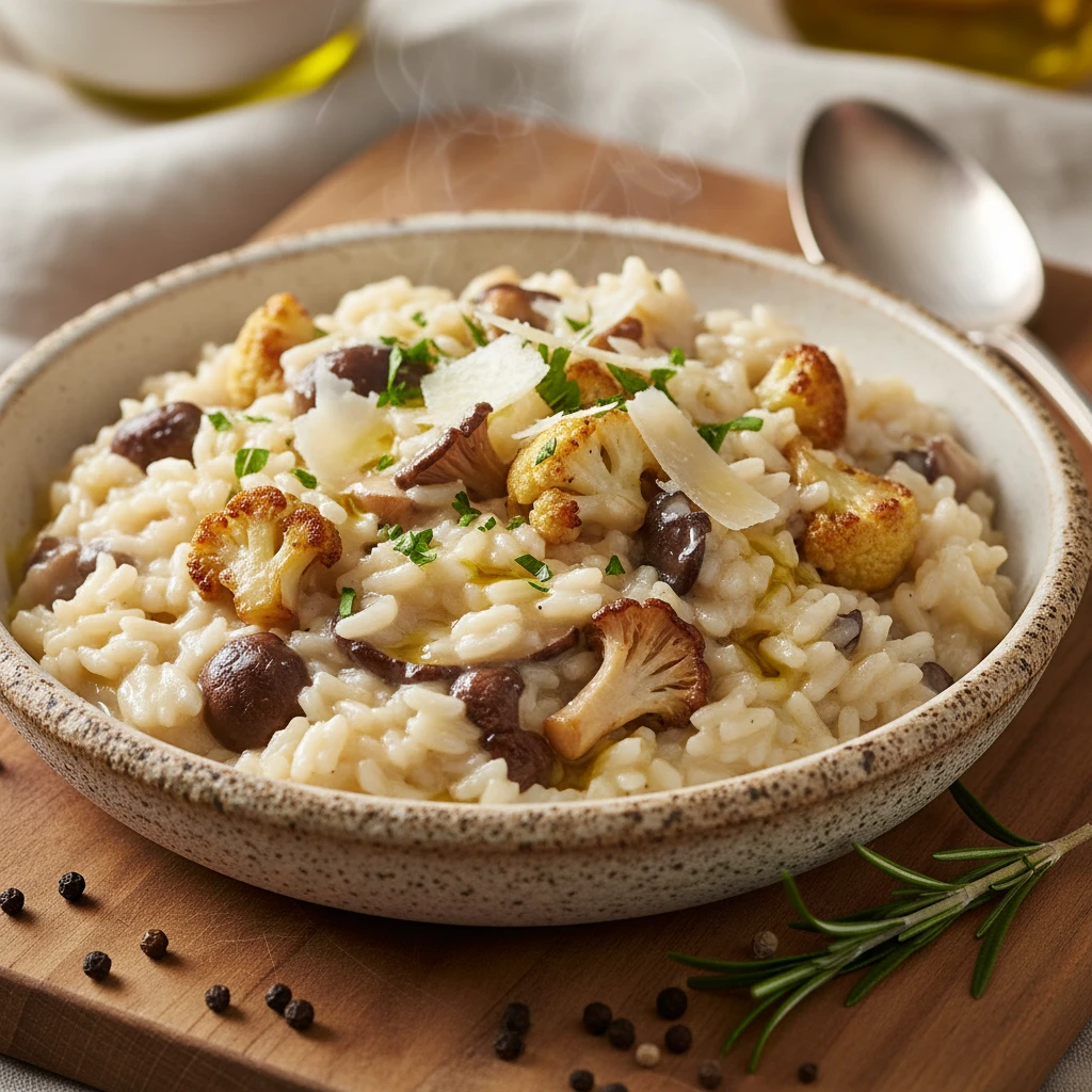 Risotto de setas y coliflor