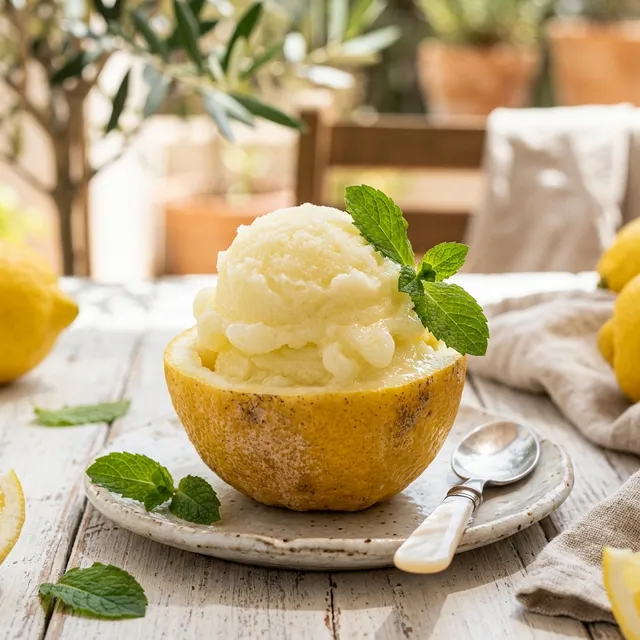 Sorbete de limón casero