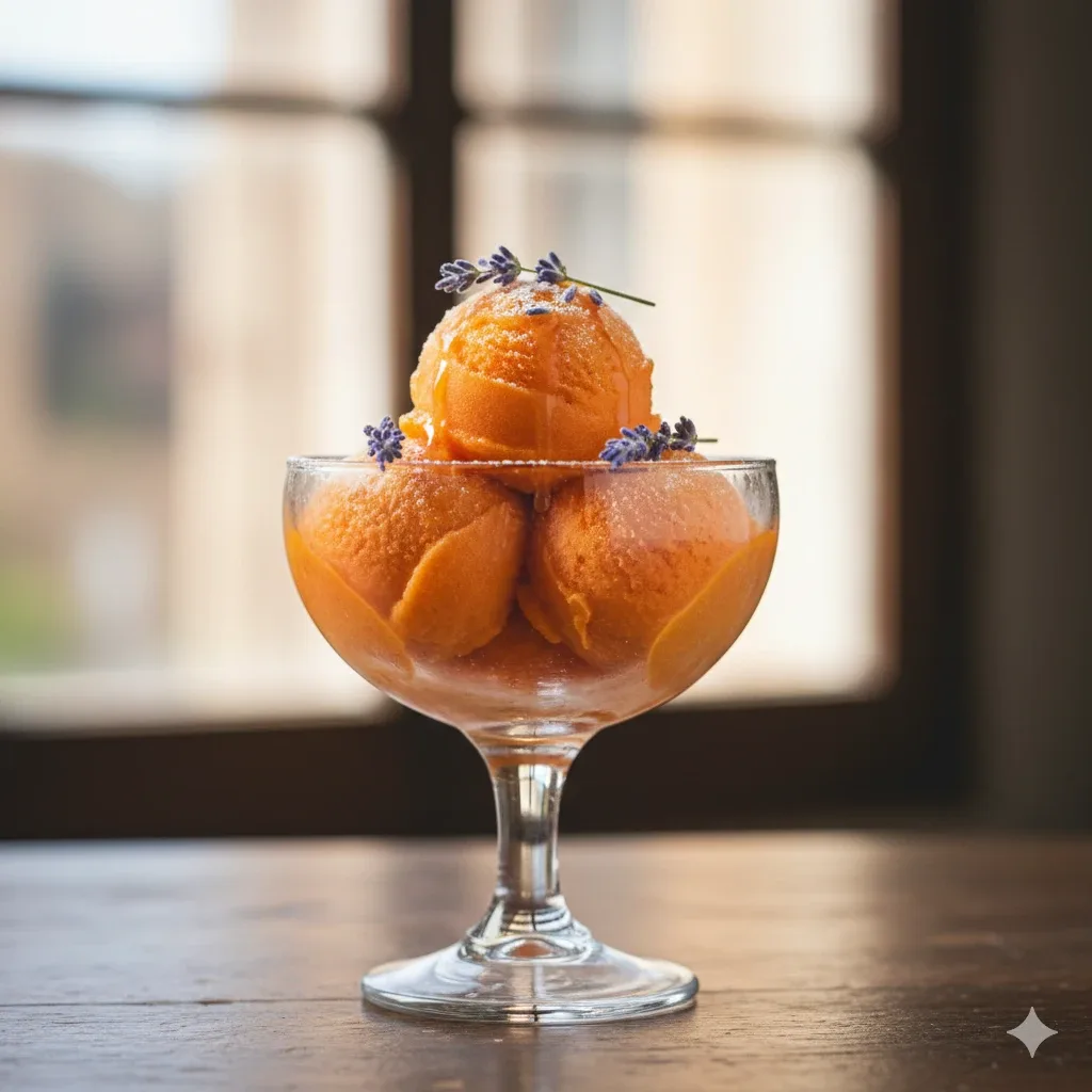 Sorbete de papaya del Poniente almeriense con lavanda