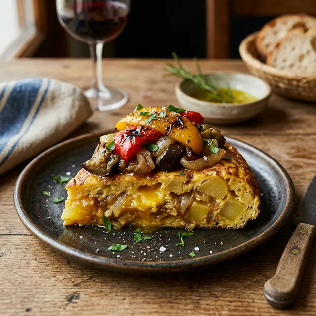 Tortilla de patatas con escalivada